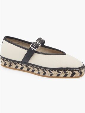 Madewell The Remy Mary Jane Espadrille Flat Natural and Black 8.5 NWT